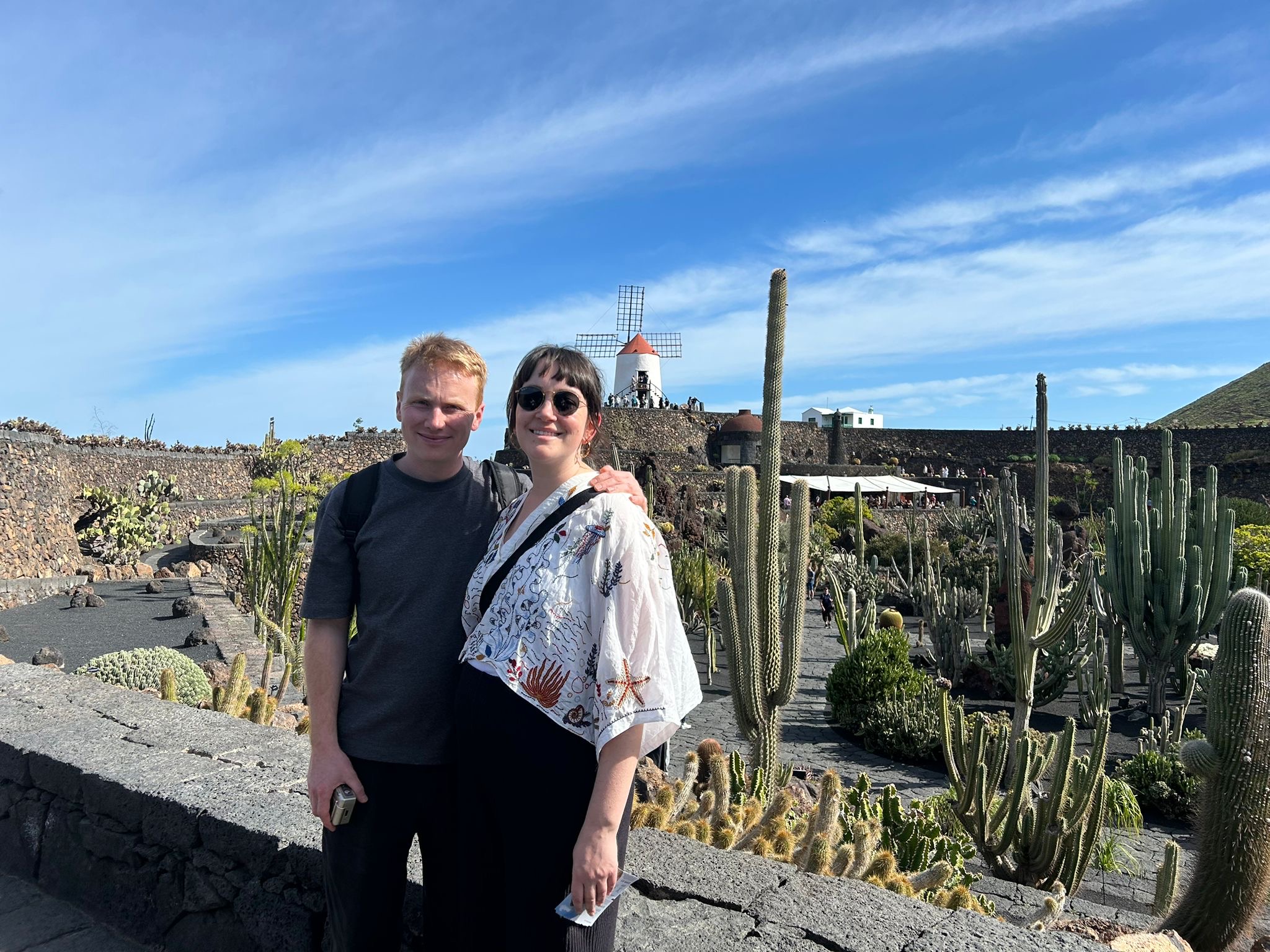 At the cactus jardin in Lanzarote